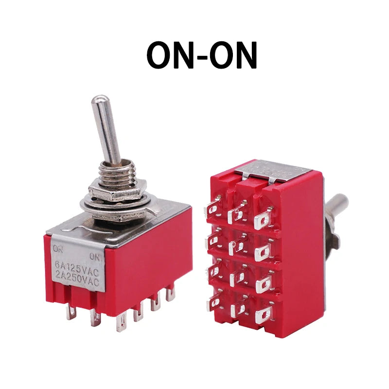 2Pcs 6mm Switches Miniature Toggle Switch Single Pole Double Throw Mini Waterproof Cap Micro Electronic Gadgets ON-OFF-ON 6A