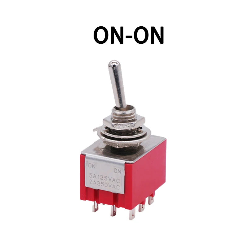 2Pcs 6mm Switches Miniature Toggle Switch Single Pole Double Throw Mini Waterproof Cap Micro Electronic Gadgets ON-OFF-ON 6A