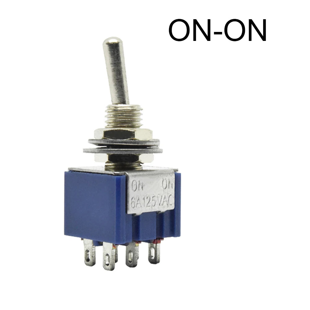 2Pcs 6mm Switches Miniature Toggle Switch Single Pole Double Throw Mini Waterproof Cap Micro Electronic Gadgets ON-OFF-ON 6A