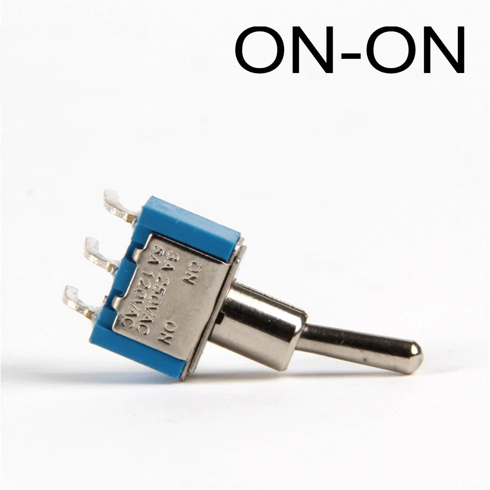 2Pcs 6mm Switches Miniature Toggle Switch Single Pole Double Throw Mini Waterproof Cap Micro Electronic Gadgets ON-OFF-ON 6A