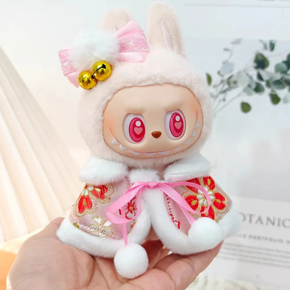 Labubu Clothes 17cm Labubu Clothes Red Festive Attire Great Red Awakening Lion Clothes Dolls Accessories Labubu Ropa