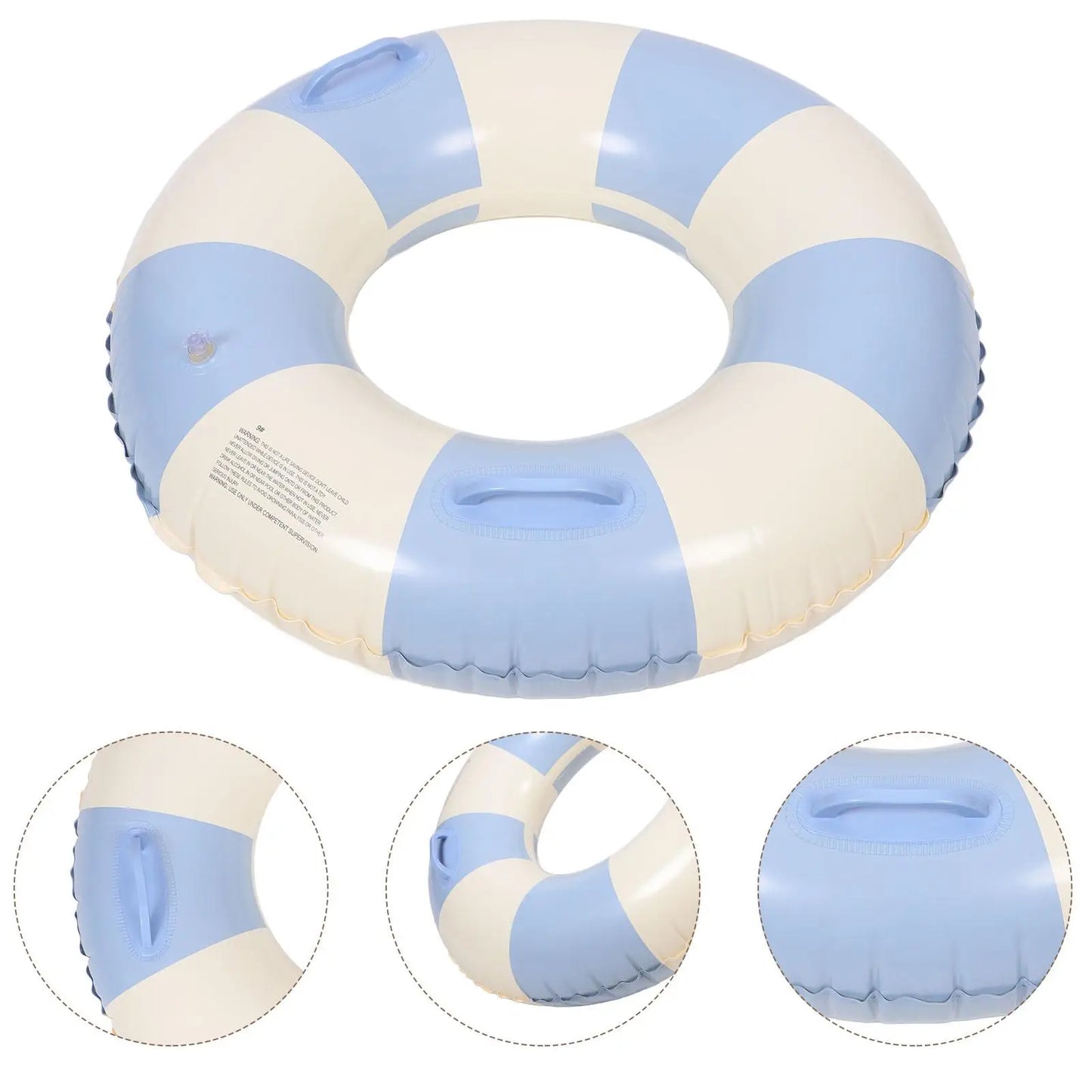 Anti-crack Striped Swim Ring Toddler Pool Stuff Pvc Family Float Swimming Circle