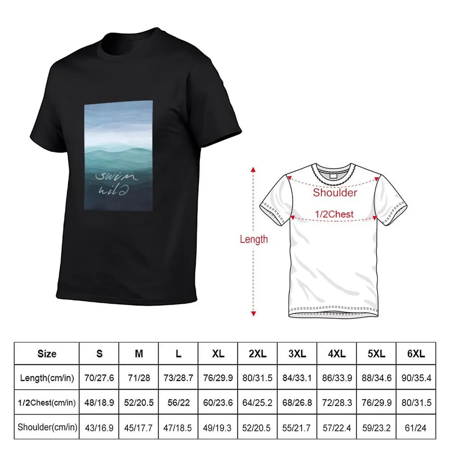 Swim Wild T-Shirt anime stuff baggy shirts vintage oversized t shirts for men