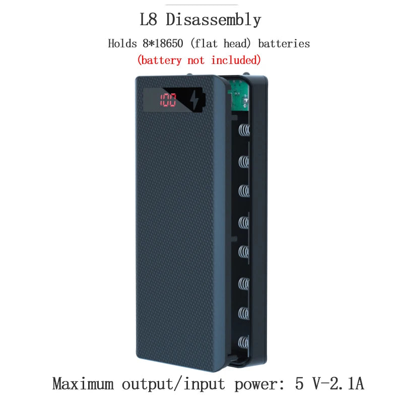 Dual USB Micro USB Type C Power Bank Shell 5V DIY Shell 18650 Holder Cases Detachable Battery Charge Storage Box Without Battery