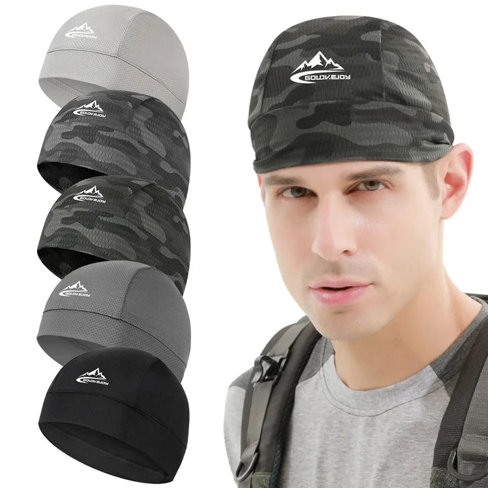 Hat Mesh Fabric Quick Dry Cycling Cap Motorcycle Helmet Liner Bike Summer Riding Anti-Sweat Hat Cycling Equipment