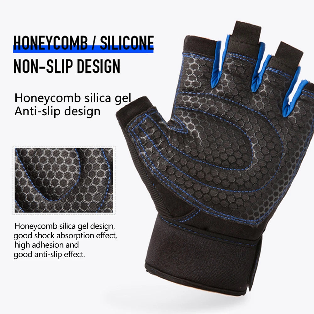 Cycling Half Finger Gloves Anti-Slip MTB Bike Gloves Outdoor Fitness Heavyweight Training Fingerless Gloves Cycling Equipment