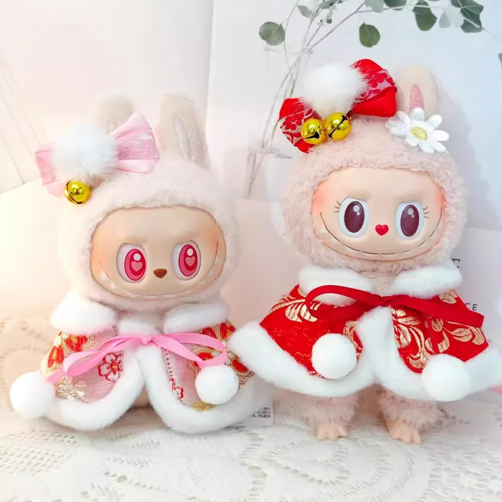Labubu Clothes 17cm Labubu Clothes Red Festive Attire Great Red Awakening Lion Clothes Dolls Accessories Labubu Ropa