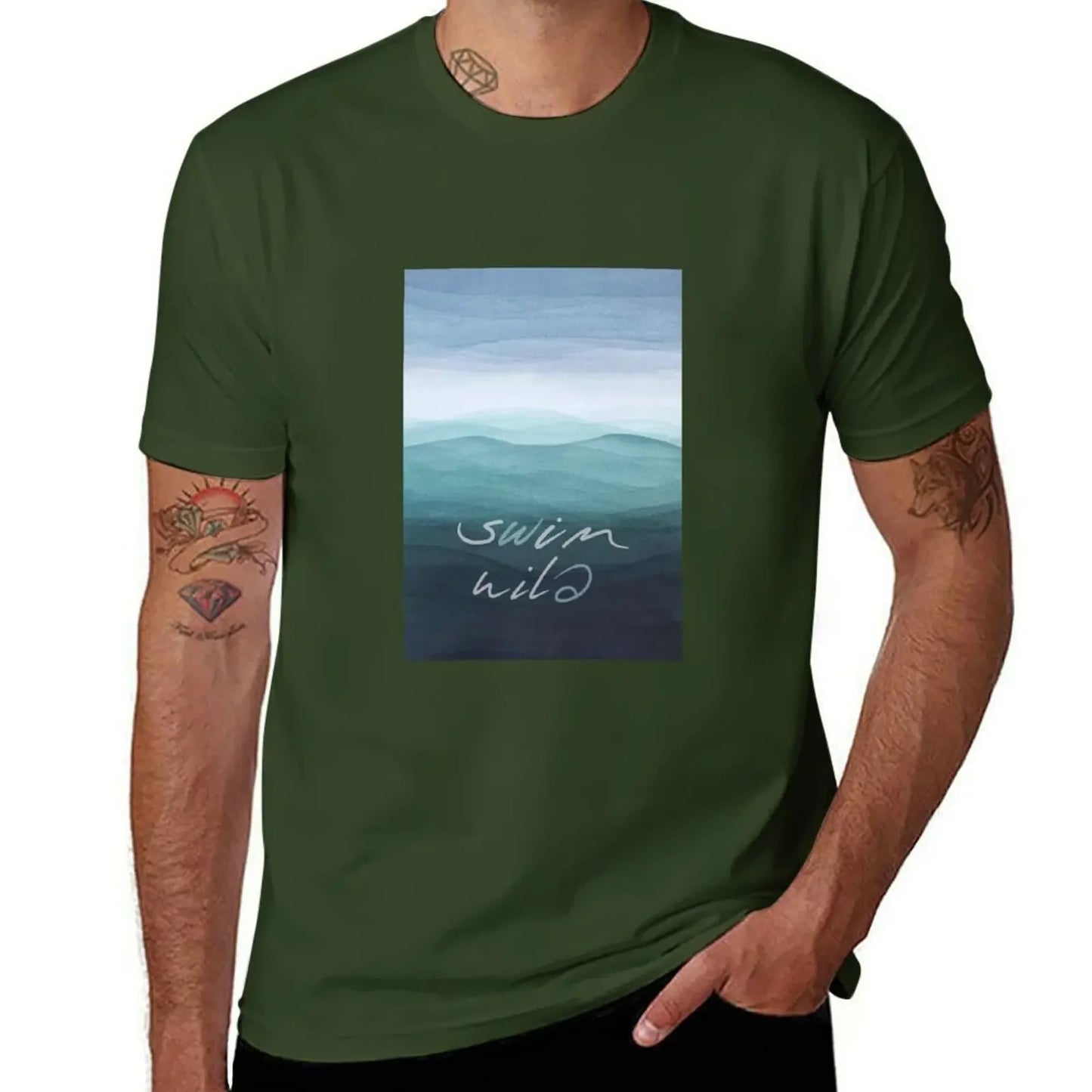 Swim Wild T-Shirt anime stuff baggy shirts vintage oversized t shirts for men