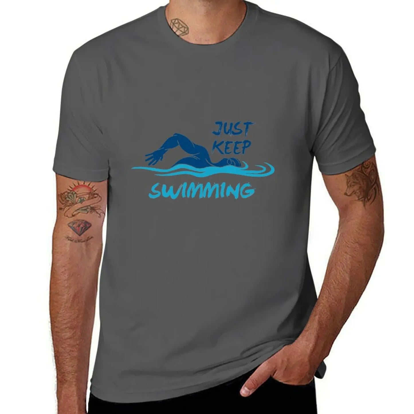 Just Keep Swimming - Funny Swim Sport Swimmer Gift T-Shirt designer shirts sweat anime stuff men workout shirt