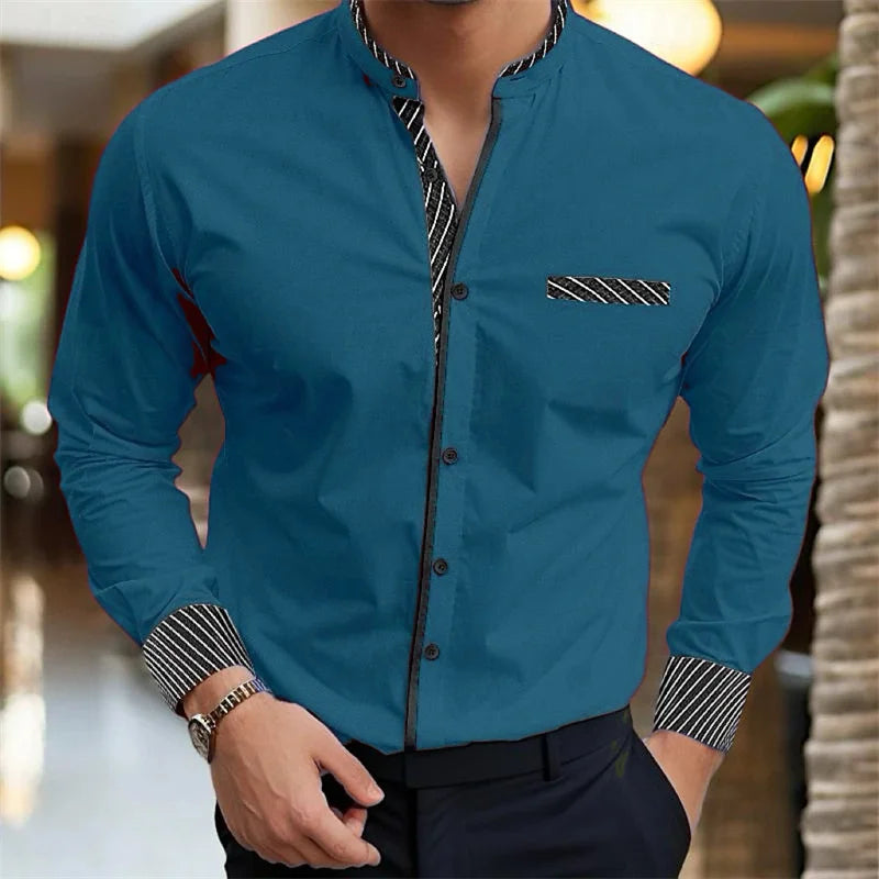 2024 new style 10 -color men's shirt 3D printing shirt business office clothing Hawaiian fashion casual breathable fabric