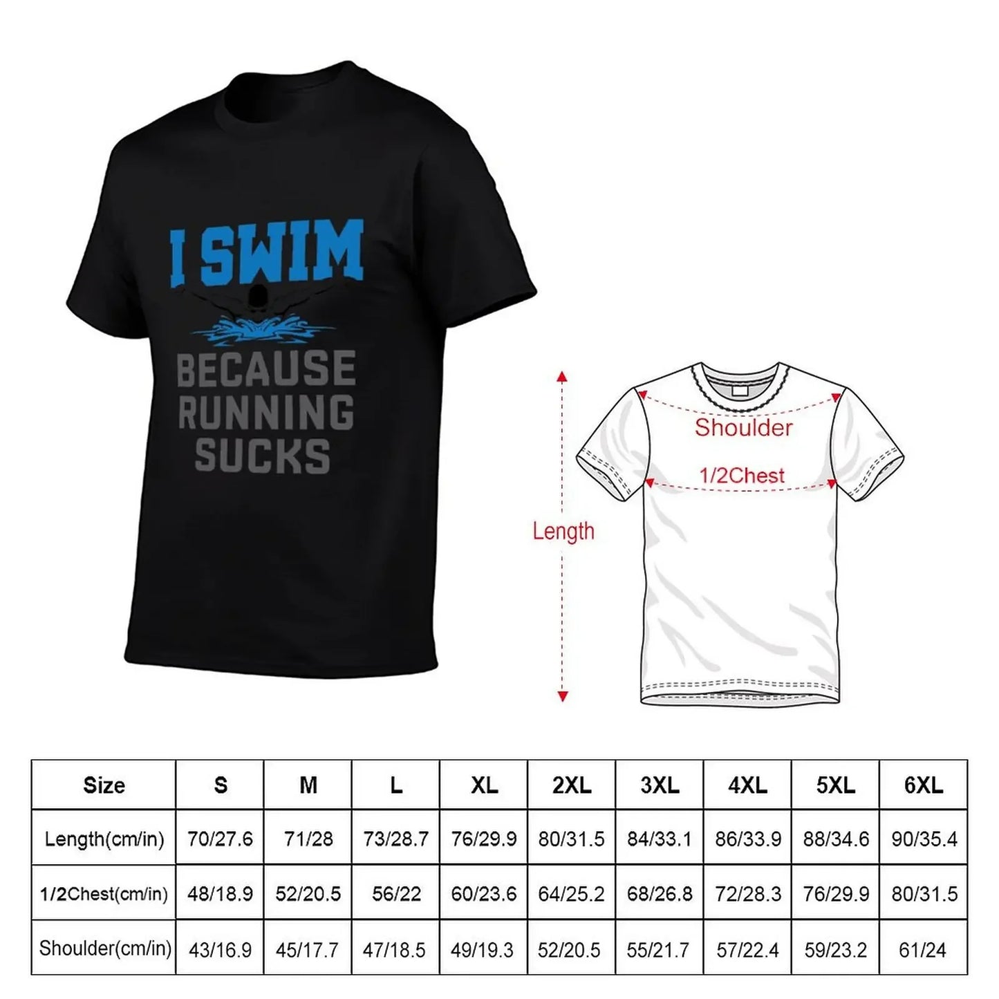 I Swim Because Running Sucks Funny Swimmer Swimming T-Shirt tees cheap stuff plain heavyweights men clothes