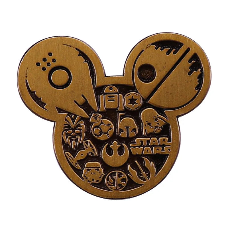 YQ556 Mickey Mouse Enamel Pin Funny Brooch Cartoons Badge for Bags Jeans Hoodies Denim Lapel Pin Jewelry Kids Best Gift