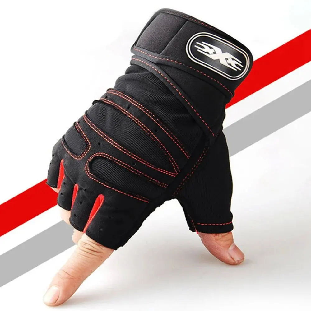 Cycling Half Finger Gloves Anti-Slip MTB Bike Gloves Outdoor Fitness Heavyweight Training Fingerless Gloves Cycling Equipment
