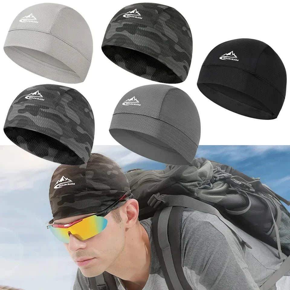 Hat Mesh Fabric Quick Dry Cycling Cap Motorcycle Helmet Liner Bike Summer Riding Anti-Sweat Hat Cycling Equipment
