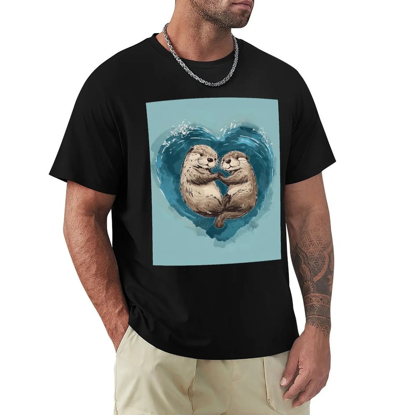 A Whole Otter Love - Otters Swimming Together T-Shirt sweat cheap stuff black t shirts for men