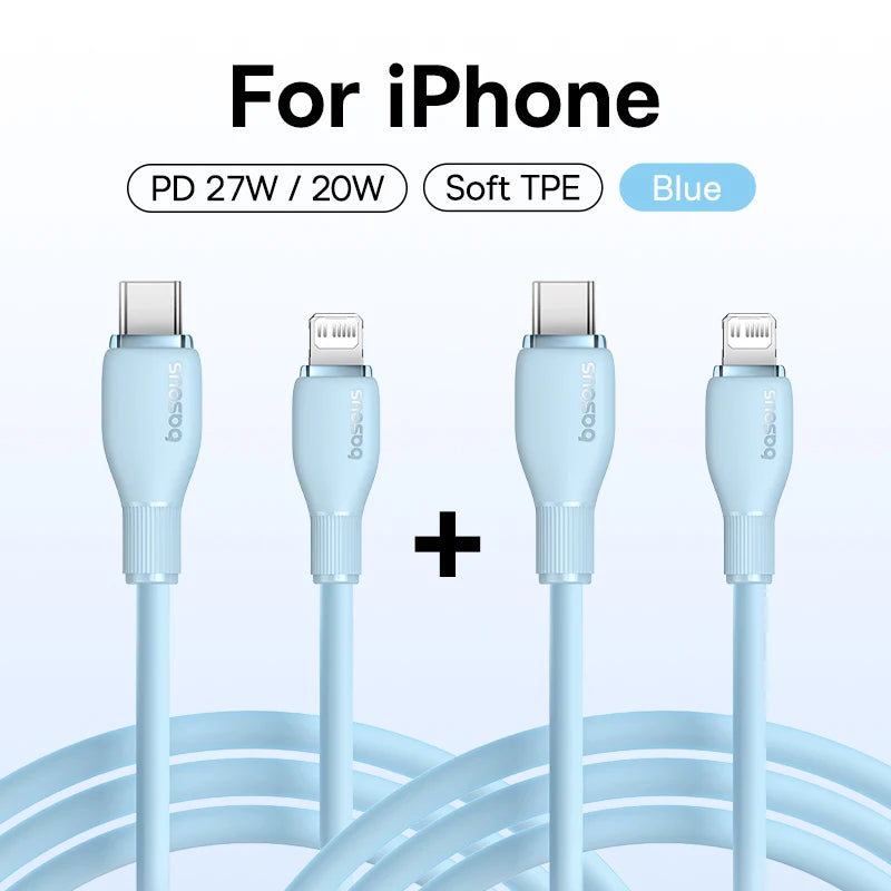 Baseus USB C Cable For IPhone 14 13 12 11 pro Max XS 20W Fast Charging Cable Type C Date Wire For iPad Macbook TPE
