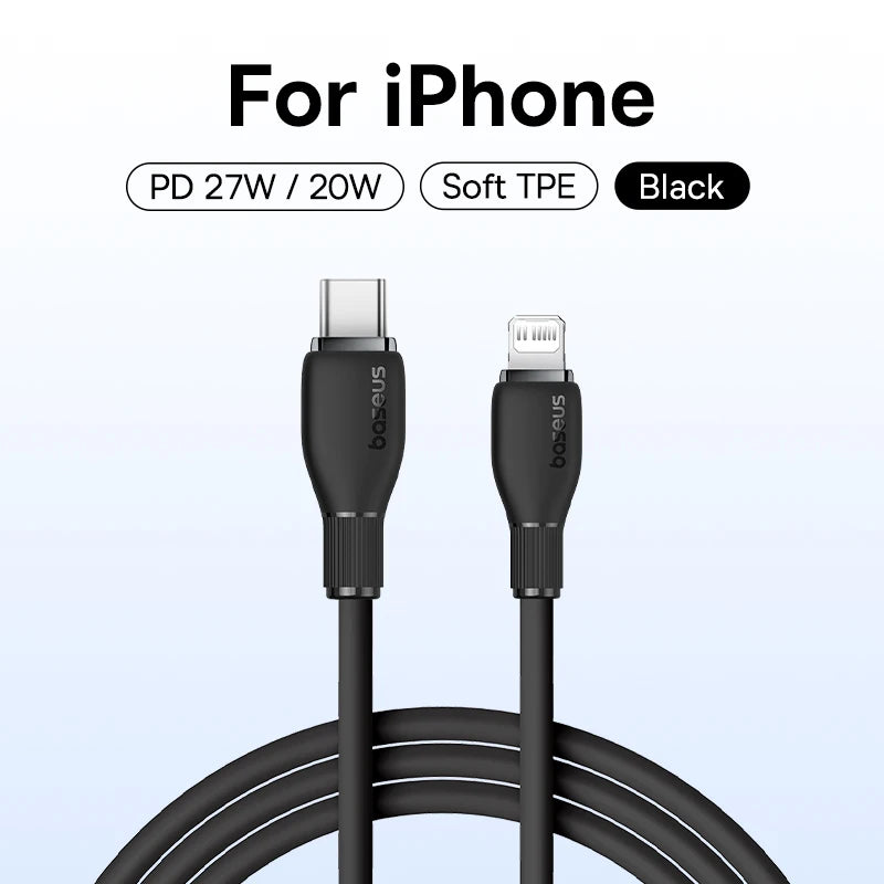 Baseus USB C Cable For IPhone 14 13 12 11 pro Max XS 20W Fast Charging Cable Type C Date Wire For iPad Macbook TPE