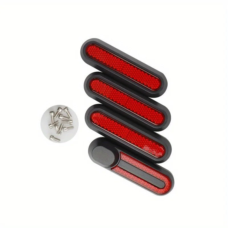 1 set of reflective strip skateboard wheel hub cover with screws rear wheel protection decorative shell for M365/PRO/PRO2