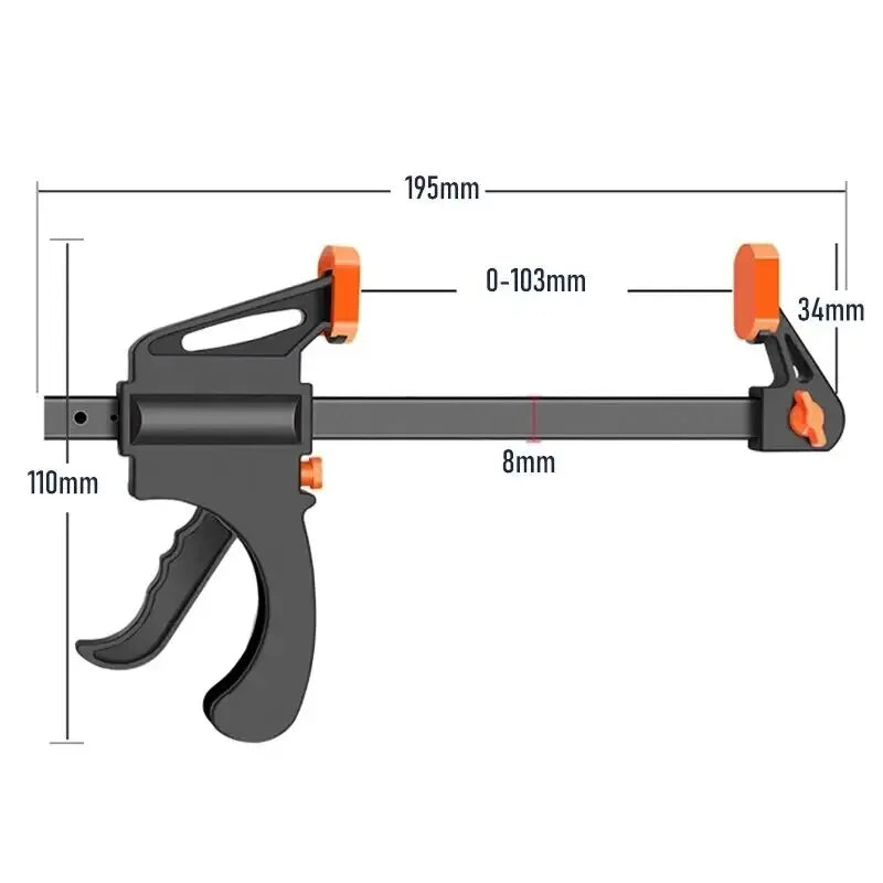 4' Woodworking Clamps 2 Pcs Set Fixed Type Quick Ratchet Release Speed Extruded Nylon Work Bar Kit Spreader Gadgets DIY Portable