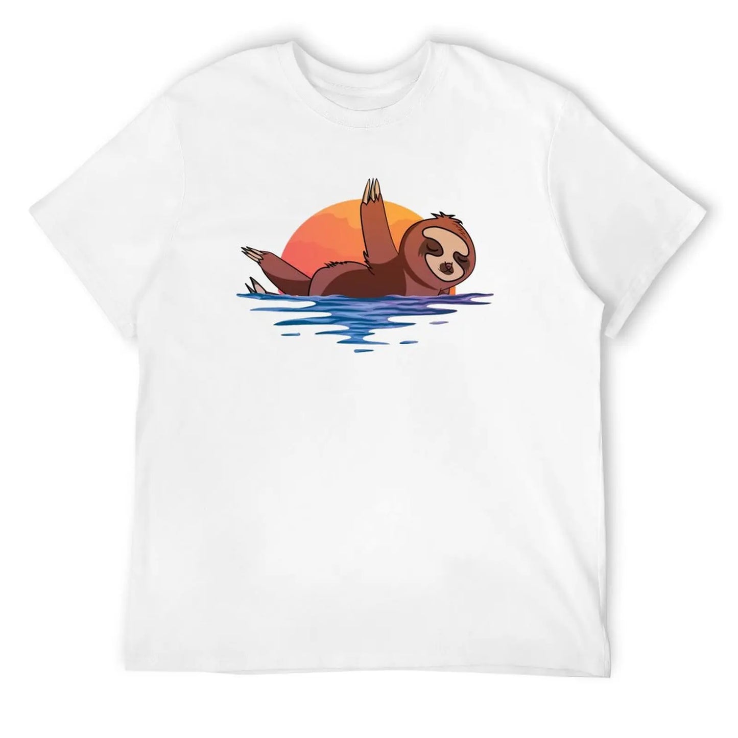 Funny Sloth Swimming Cartoon T-Shirt cheap stuff plus size tops Men's clothing