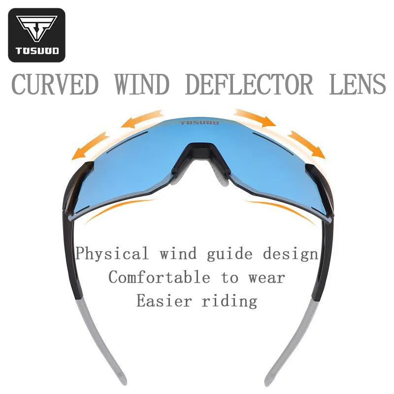 TOSUOD Colorful color changing glasses outdoor sports bicycle goggles reflective dustproof cycling equipment cool glasses