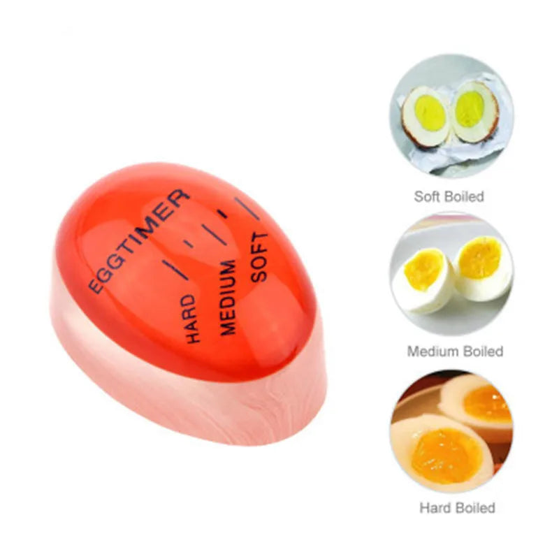1pc Egg Timer Kitchen Electronics Gadget Color Changing Yummy Soft Hard Boiled Eggs Cooking Eco-Friendly Resin Red Tool