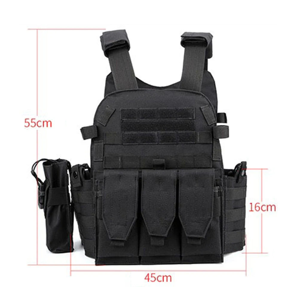 Nylon Chest Rig Molle Vest Multi-Functional Camouflage Molle Waistcoat Adjustable Men Women Combat Equipment for Outdoor Cycling