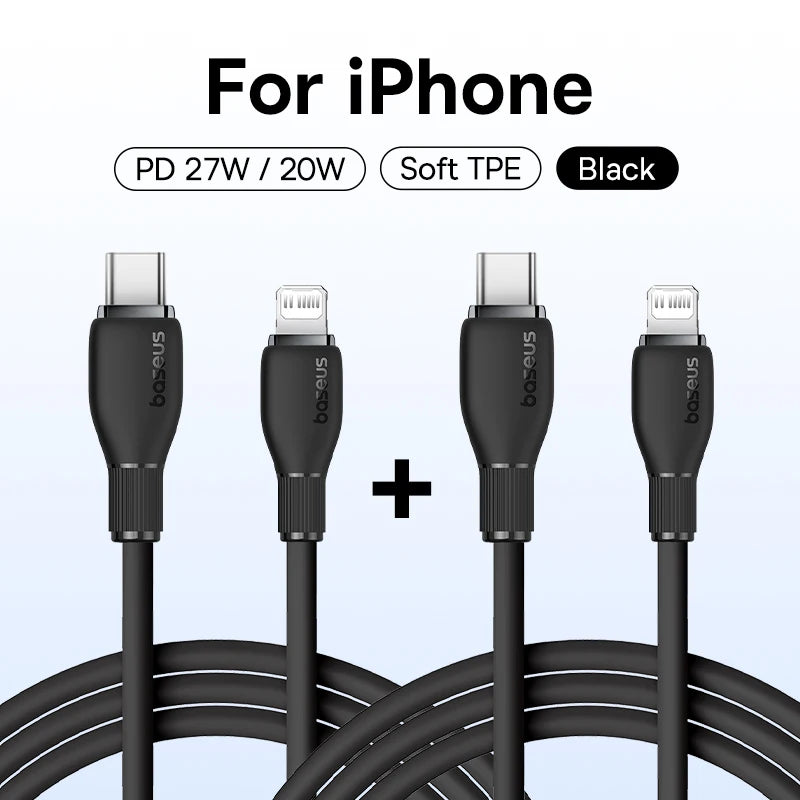 Baseus USB C Cable For IPhone 14 13 12 11 pro Max XS 20W Fast Charging Cable Type C Date Wire For iPad Macbook TPE