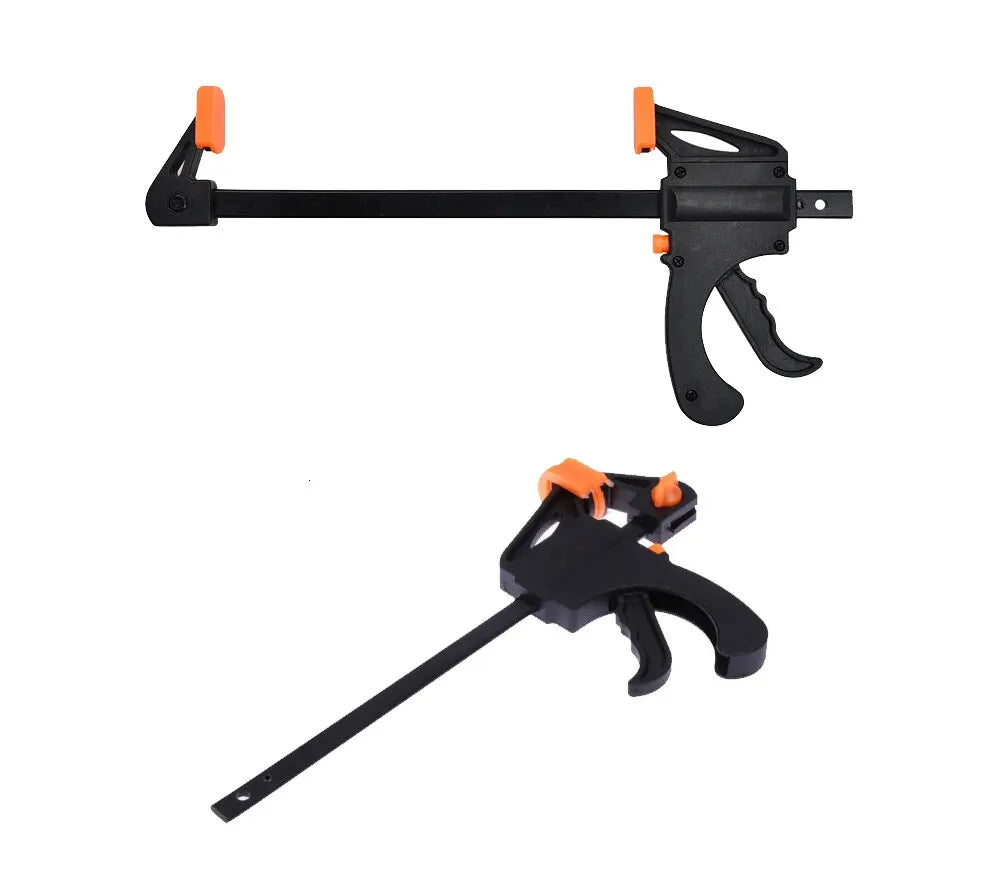 4' Woodworking Clamps 2 Pcs Set Fixed Type Quick Ratchet Release Speed Extruded Nylon Work Bar Kit Spreader Gadgets DIY Portable