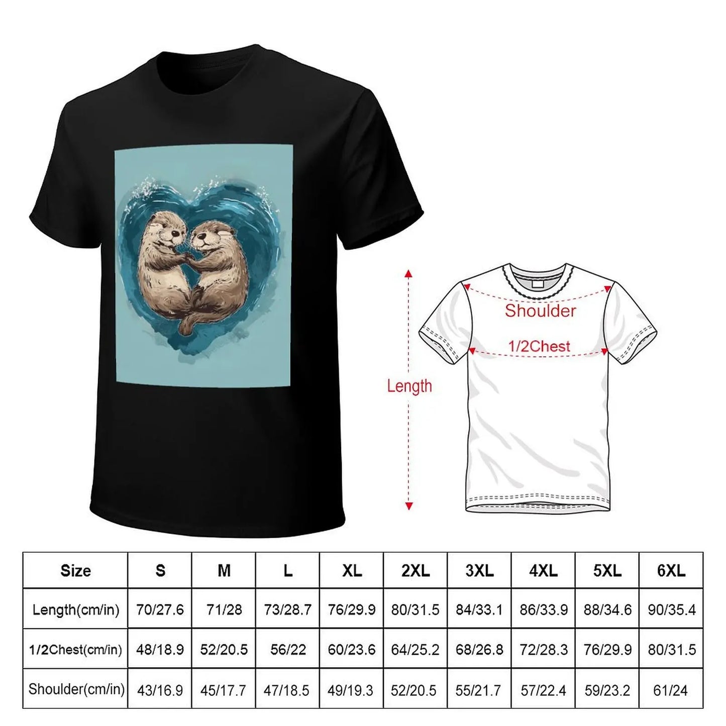 A Whole Otter Love - Otters Swimming Together T-Shirt sweat cheap stuff black t shirts for men