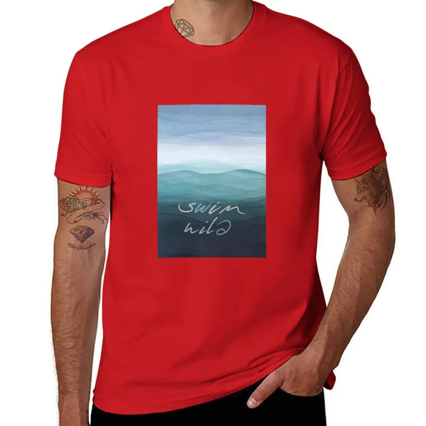 Swim Wild T-Shirt anime stuff baggy shirts vintage oversized t shirts for men