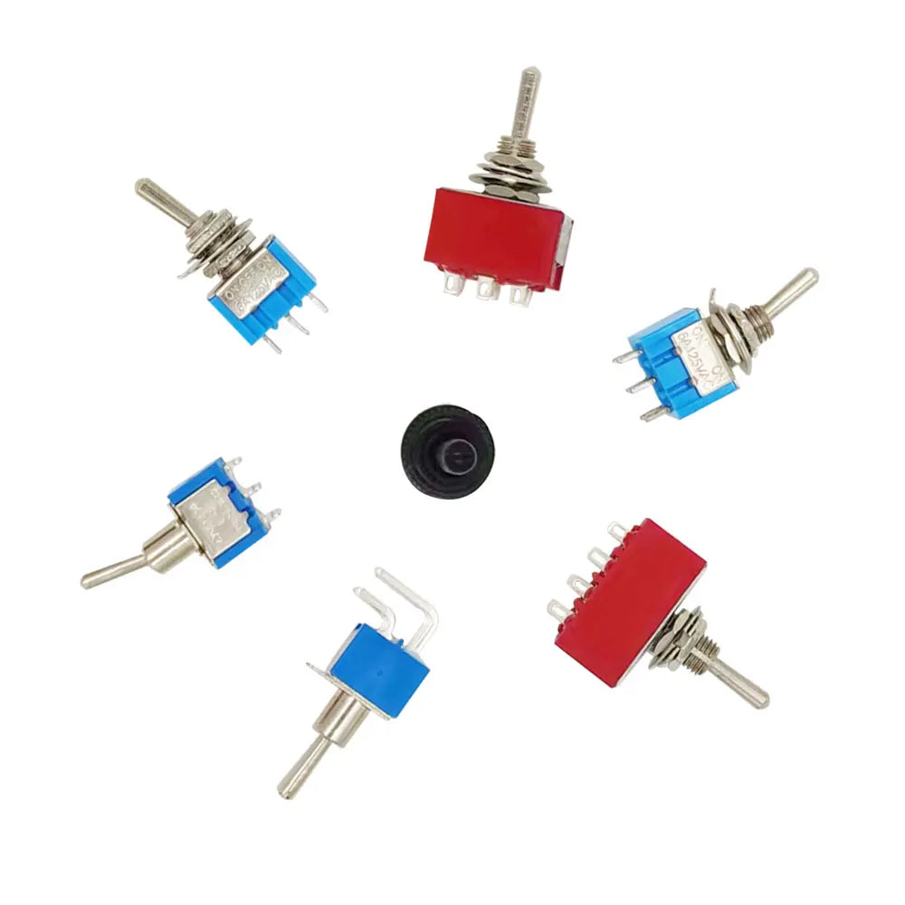 2Pcs ON OFF ON Switches Miniature Toggle Switch Single Pole Double Throw Mini Waterproof Cap Micro Electronic Gadgets Contacts