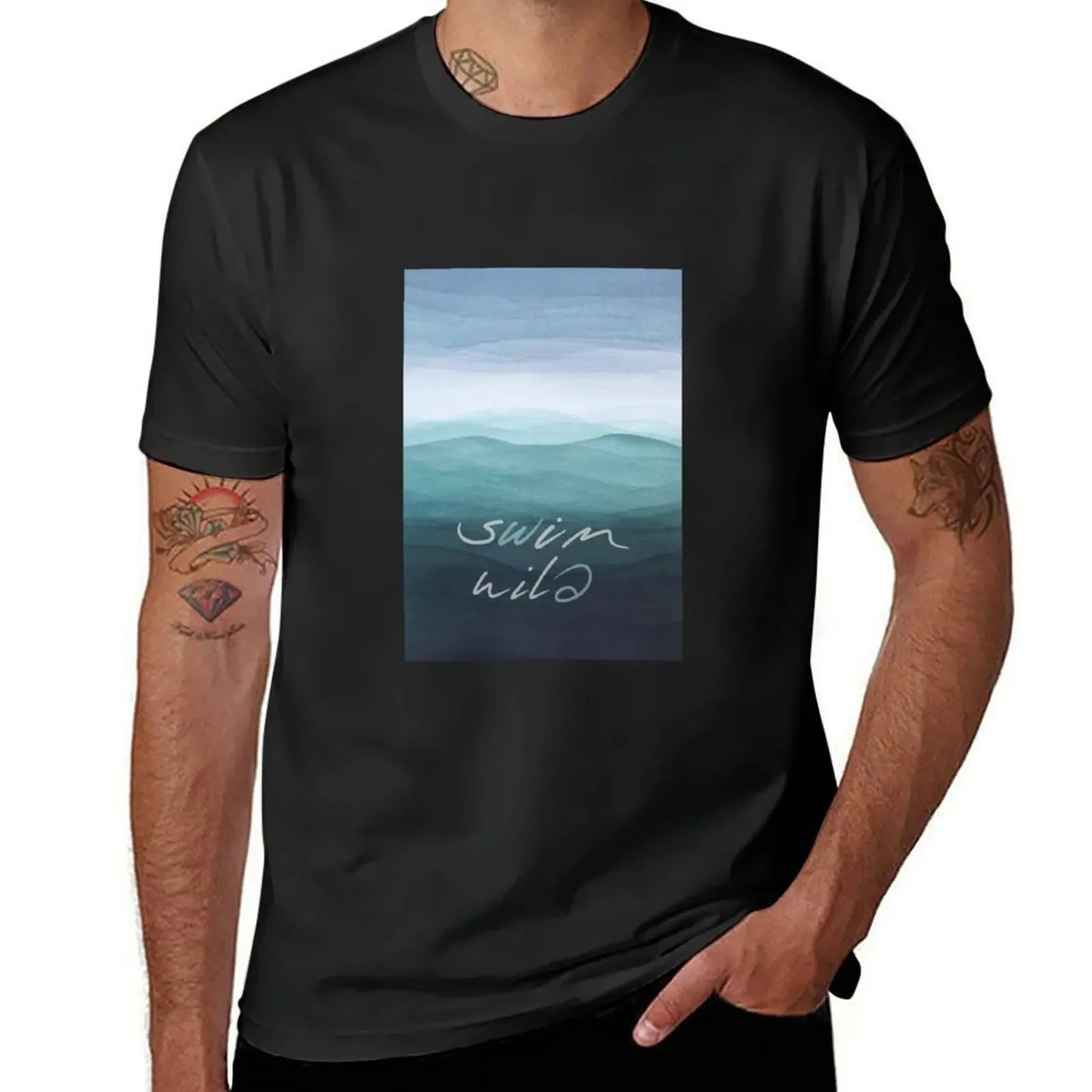 Swim Wild T-Shirt anime stuff baggy shirts vintage oversized t shirts for men