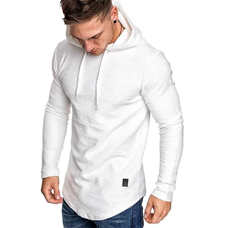 New Spring Autumn Streetwear Fashion Outwear Men's Soild Color Hooded Sweatshirt Hoodies Casual Loose Thin Coats