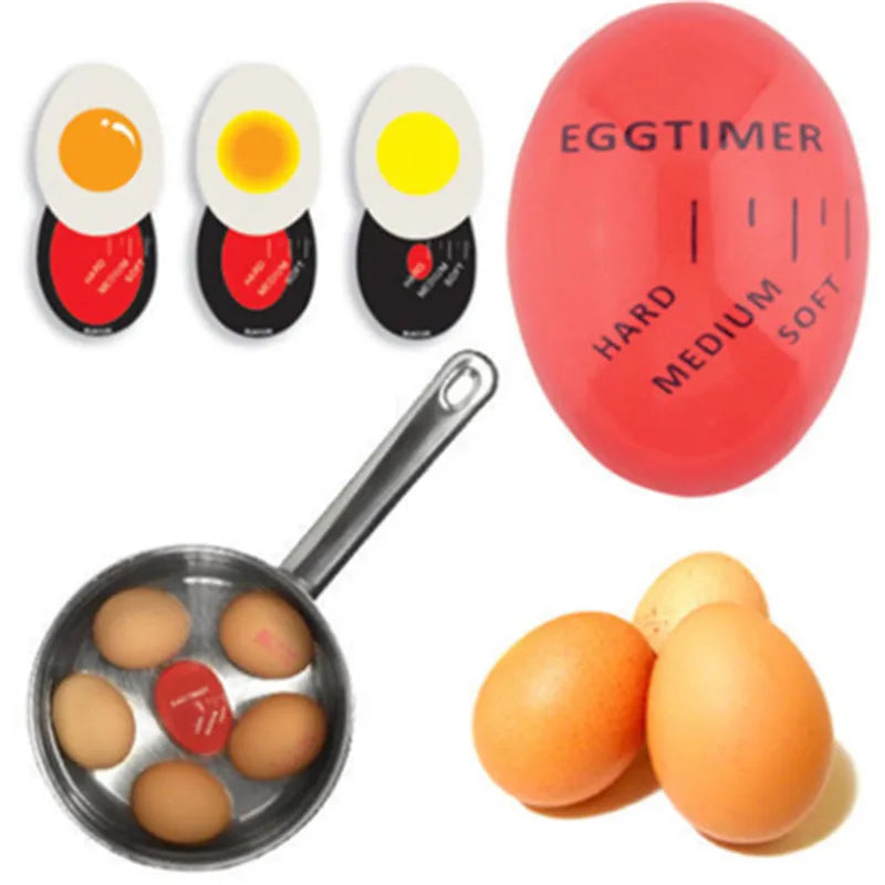 1pc Egg Timer Kitchen Electronics Gadget Color Changing Yummy Soft Hard Boiled Eggs Cooking Eco-Friendly Resin Red Tool