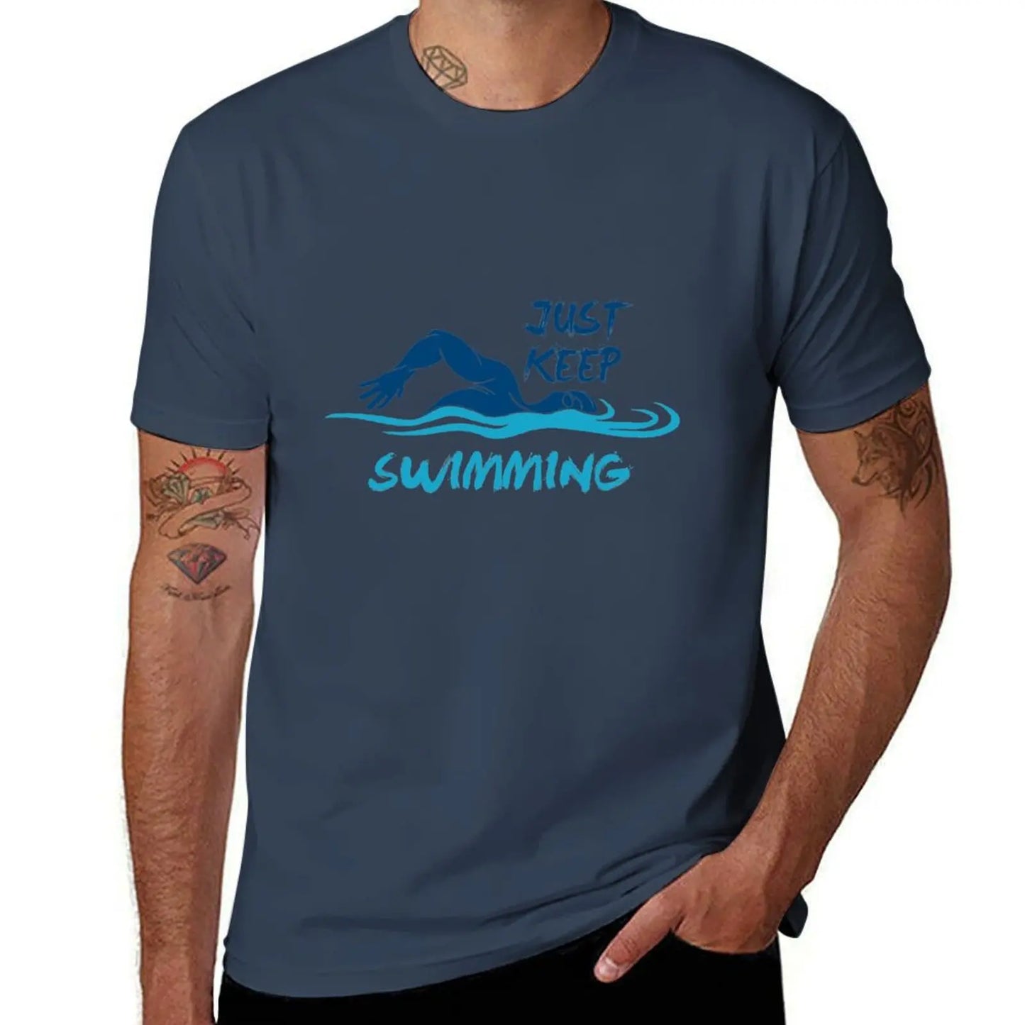 Just Keep Swimming - Funny Swim Sport Swimmer Gift T-Shirt designer shirts sweat anime stuff men workout shirt