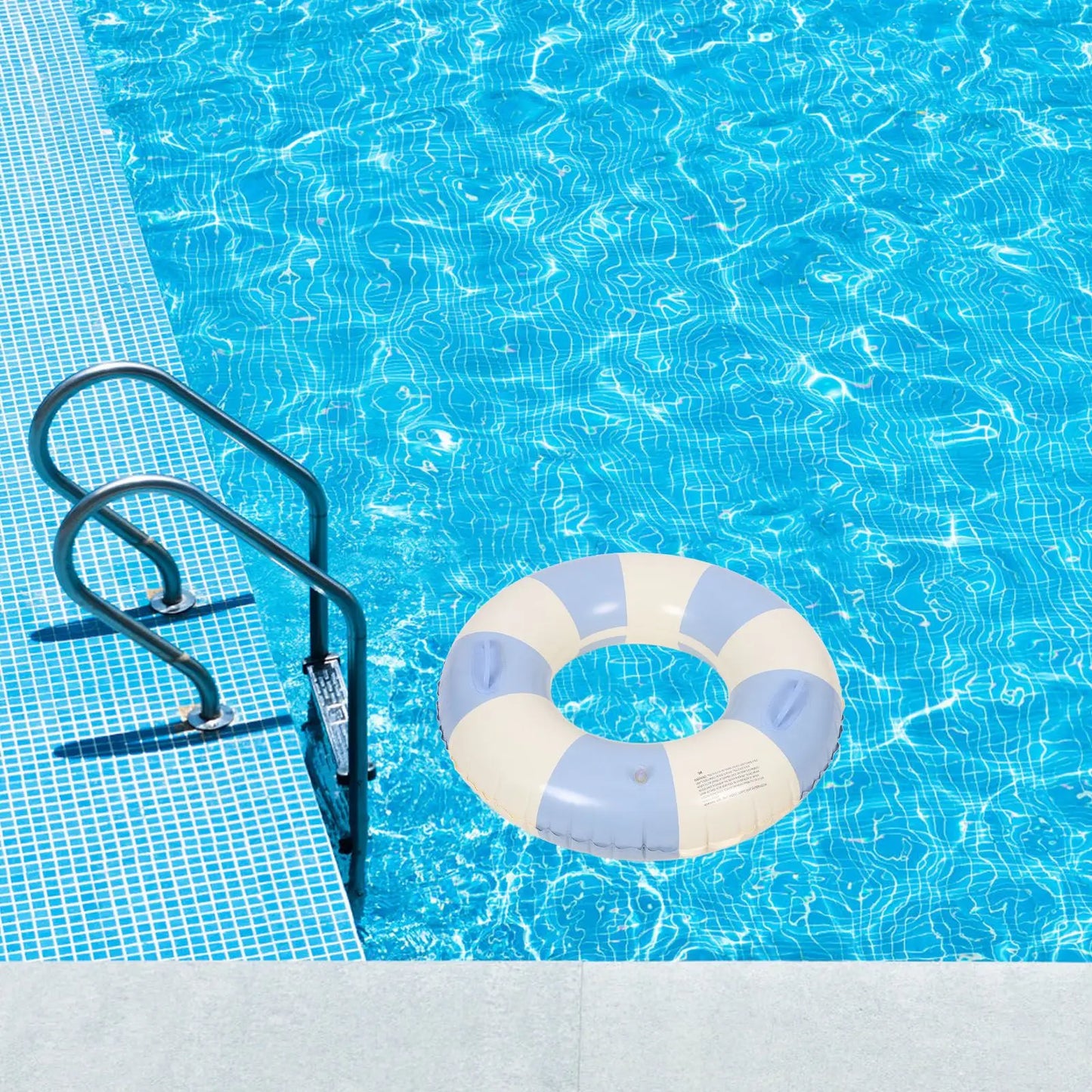 Anti-crack Striped Swim Ring Toddler Pool Stuff Pvc Family Float Swimming Circle