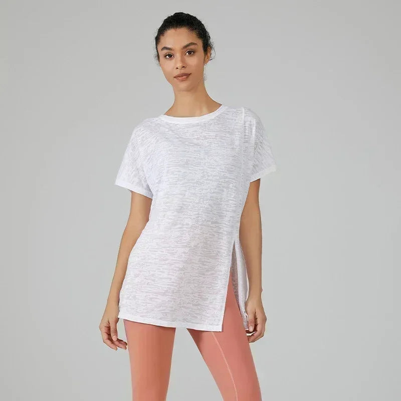 Women's Quick Dry Summer Yoga Top Fitness Gym Sport Shirt Running T-shirt Female Workout Clothing