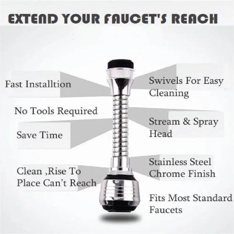360 ° Adjustment Kitchen Sink Faucet Extender Filter Spray Dual-mode Water-saving Pressurizer for Household Bathroom Gadget