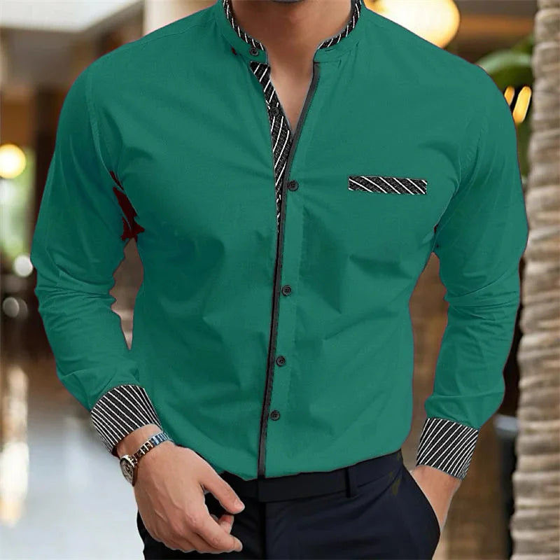 2024 new style 10 -color men's shirt 3D printing shirt business office clothing Hawaiian fashion casual breathable fabric