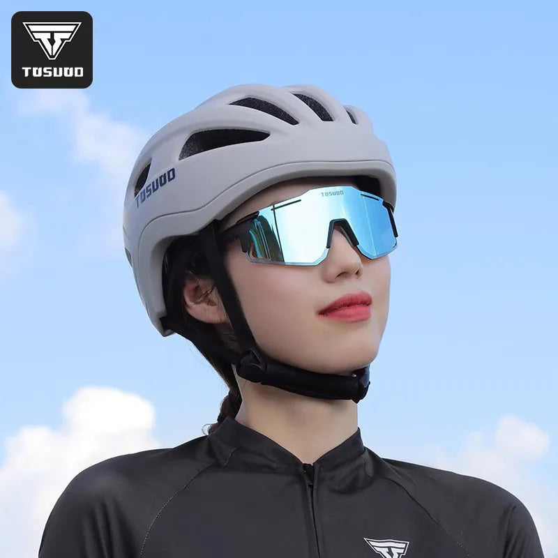 TOSUOD Colorful color changing glasses outdoor sports bicycle goggles reflective dustproof cycling equipment cool glasses