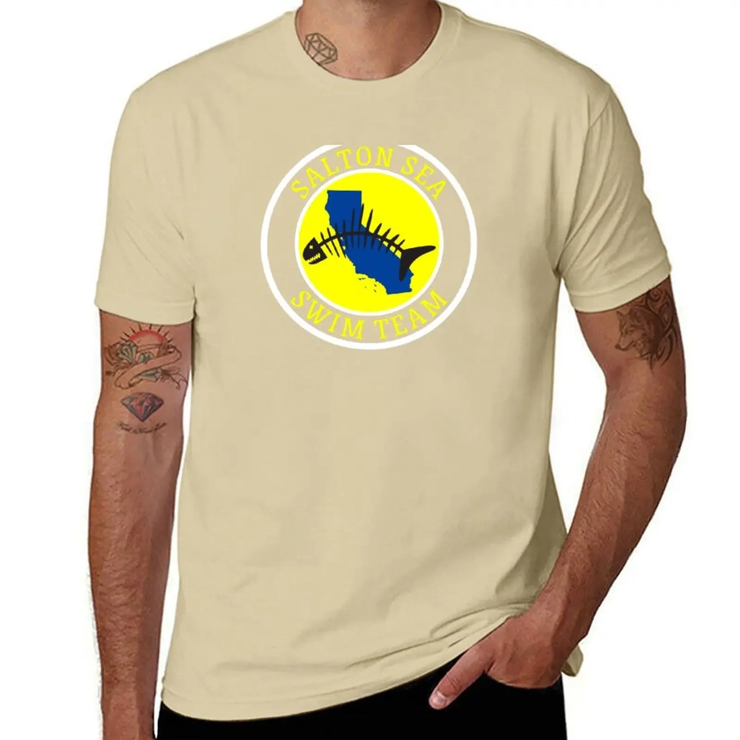 Salton Sea Swim Team Funny T-Shirt Short sleeve tee blue archive plain anime stuff mens graphic t-shirts pack