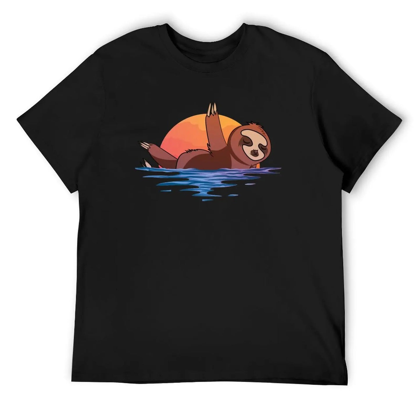 Funny Sloth Swimming Cartoon T-Shirt cheap stuff plus size tops Men's clothing