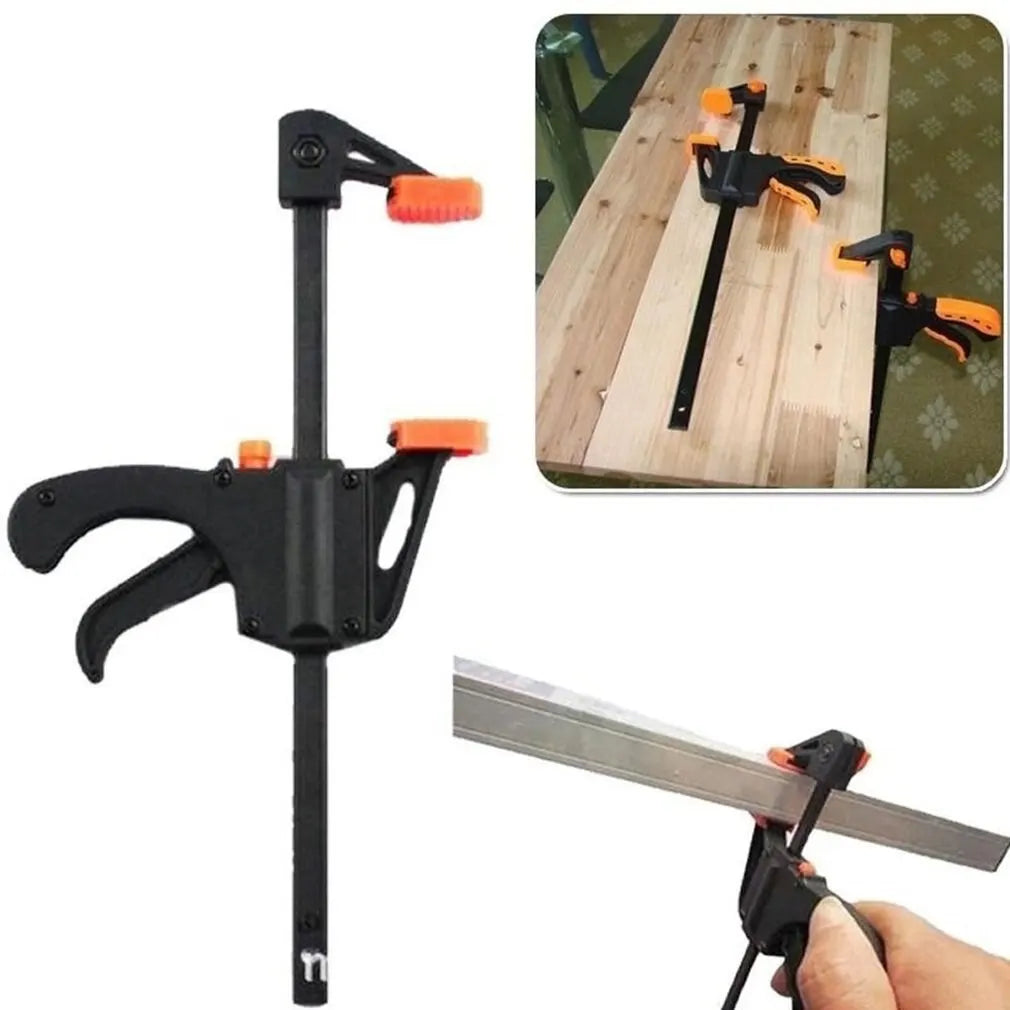 4' Woodworking Clamps 2 Pcs Set Fixed Type Quick Ratchet Release Speed Extruded Nylon Work Bar Kit Spreader Gadgets DIY Portable