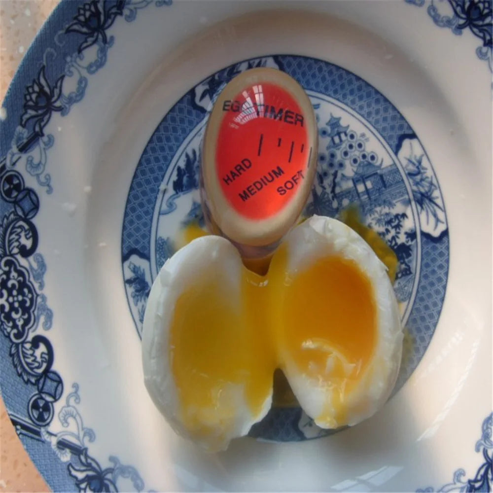 1pc Egg Timer Kitchen Electronics Gadget Color Changing Yummy Soft Hard Boiled Eggs Cooking Eco-Friendly Resin Red Tool