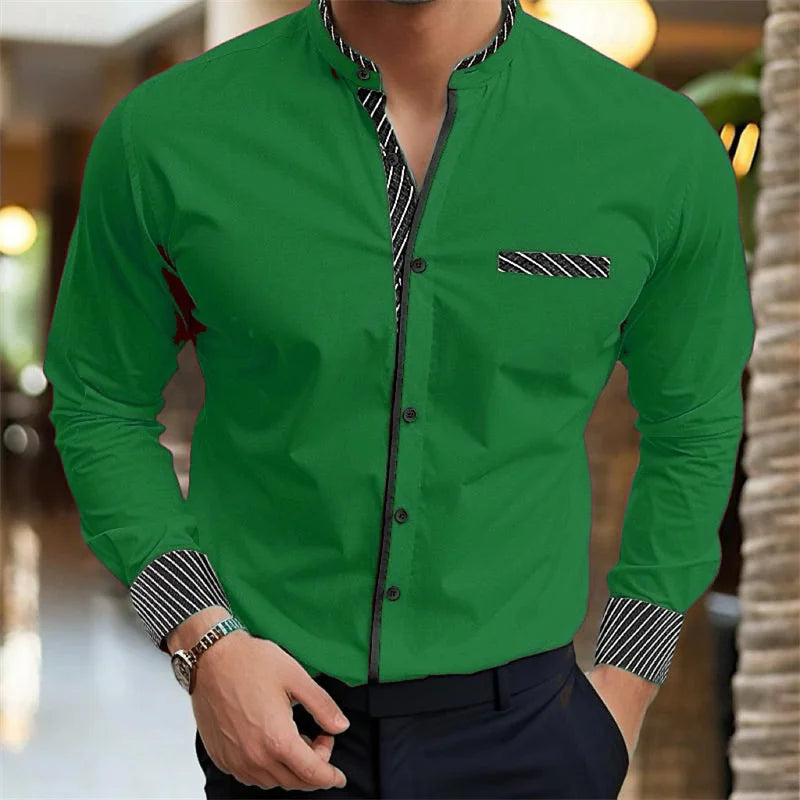 2024 new style 10 -color men's shirt 3D printing shirt business office clothing Hawaiian fashion casual breathable fabric