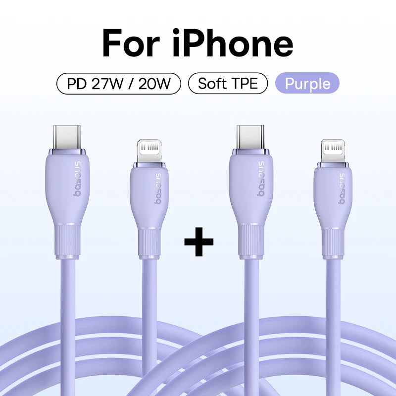 Baseus USB C Cable For IPhone 14 13 12 11 pro Max XS 20W Fast Charging Cable Type C Date Wire For iPad Macbook TPE
