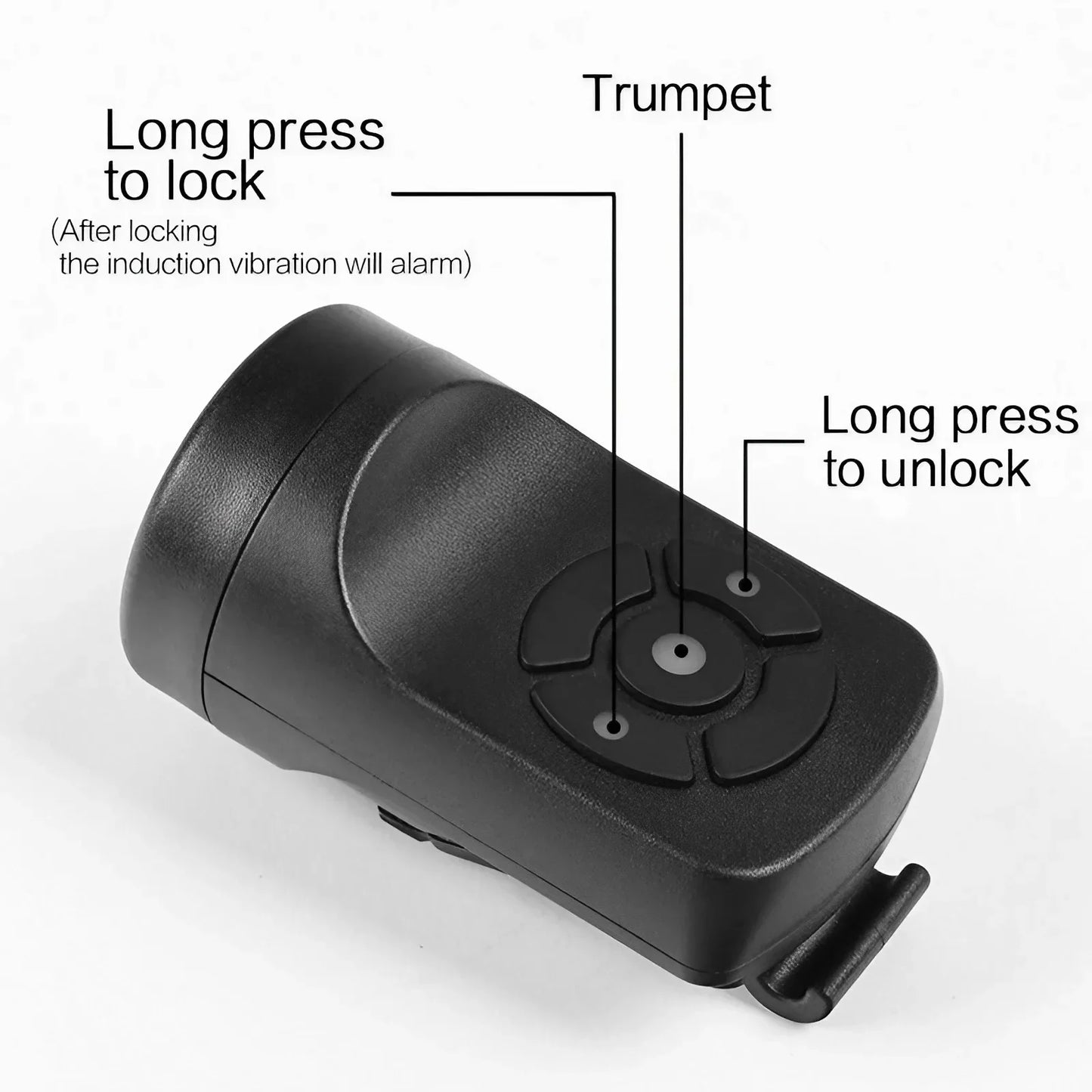 Bicycle Electric Horn Black ABS USB Rechargeable Bicycle Cycling Bell Speaker Bicycle Riding Equipment Super Loud