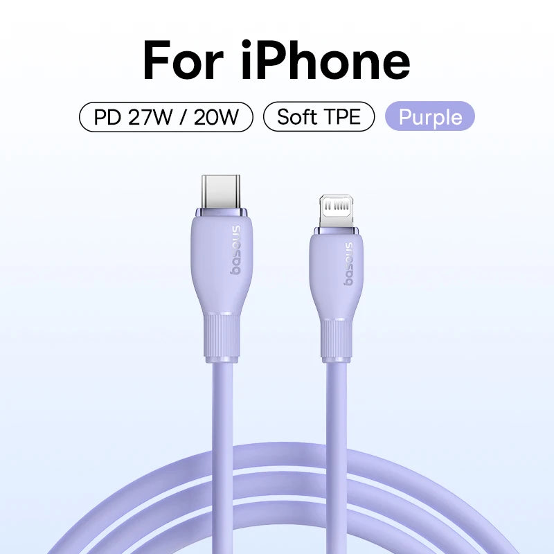 Baseus USB C Cable For IPhone 14 13 12 11 pro Max XS 20W Fast Charging Cable Type C Date Wire For iPad Macbook TPE