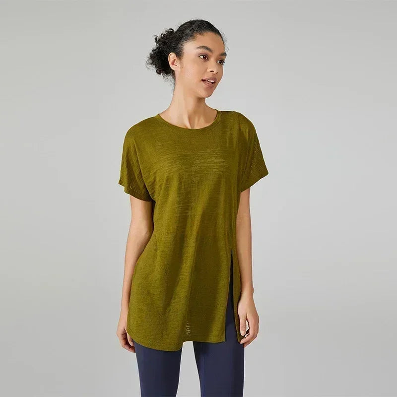 Women's Quick Dry Summer Yoga Top Fitness Gym Sport Shirt Running T-shirt Female Workout Clothing